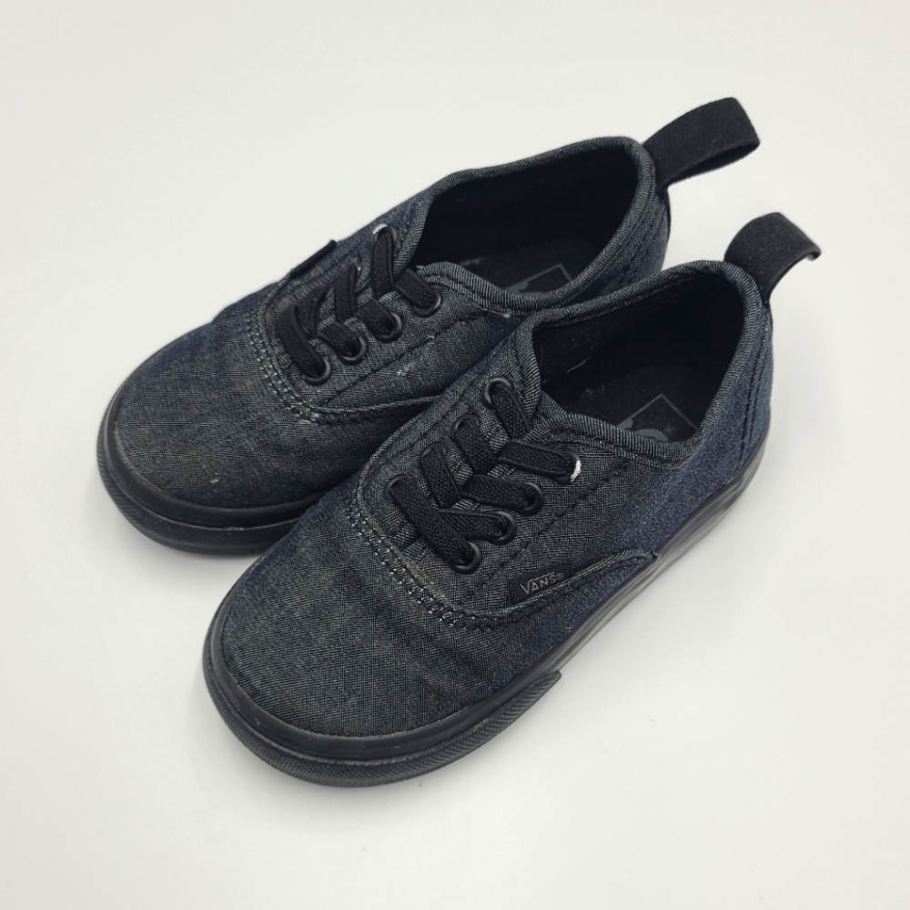 Vans toddler boy black slip-on sneakers size 7.5